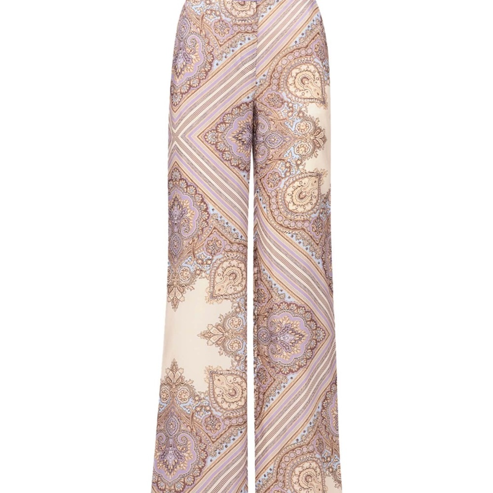VERONICA BEARD Grigore Silk Pant in Stone Khaki Multi NWT